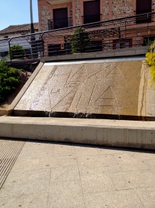 The one fountain in the town.